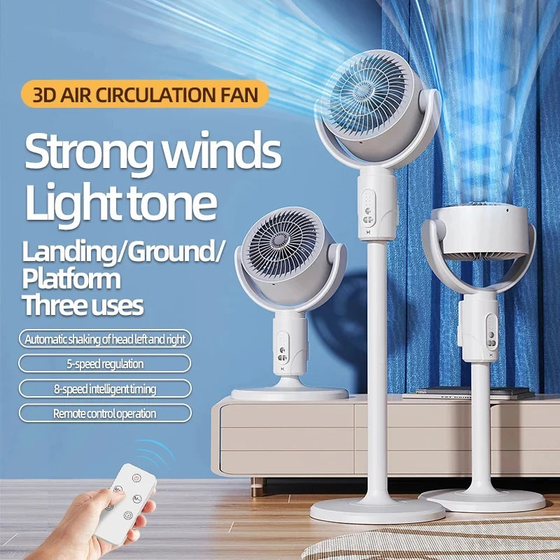 360° Circulation Floor Fan with Remote Control