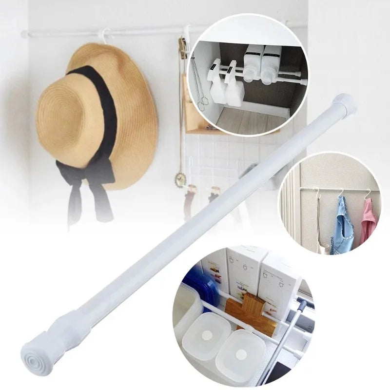 Adjustable Telescopic Curtain Rod with Spring-Loaded Ends