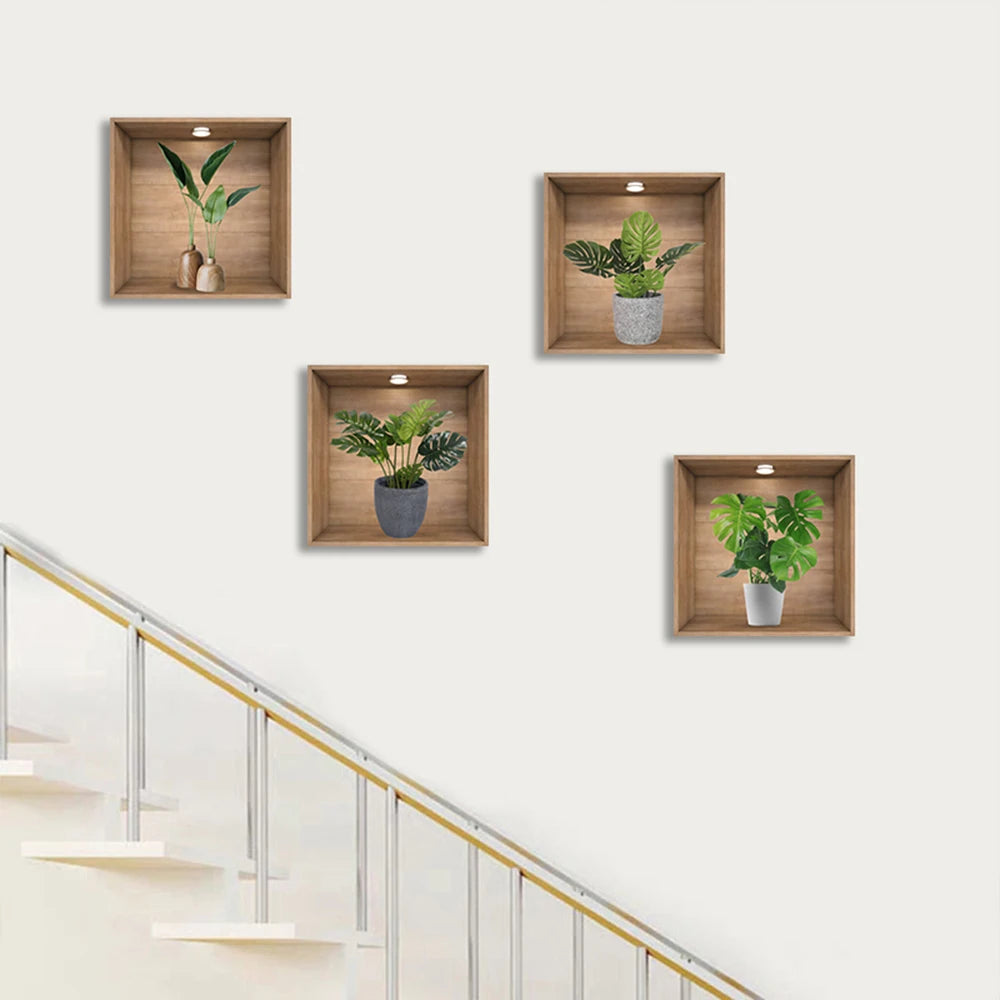 Self-Adhesive PVC Plant Wall Stickers – Waterproof & Oil-Resistant Decor for Cabinets, Tiles & More
