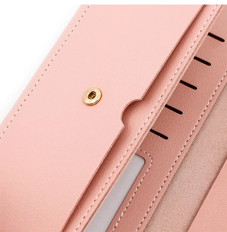 Women's Tri-Fold PU Leather Wallet with Coin Pocket