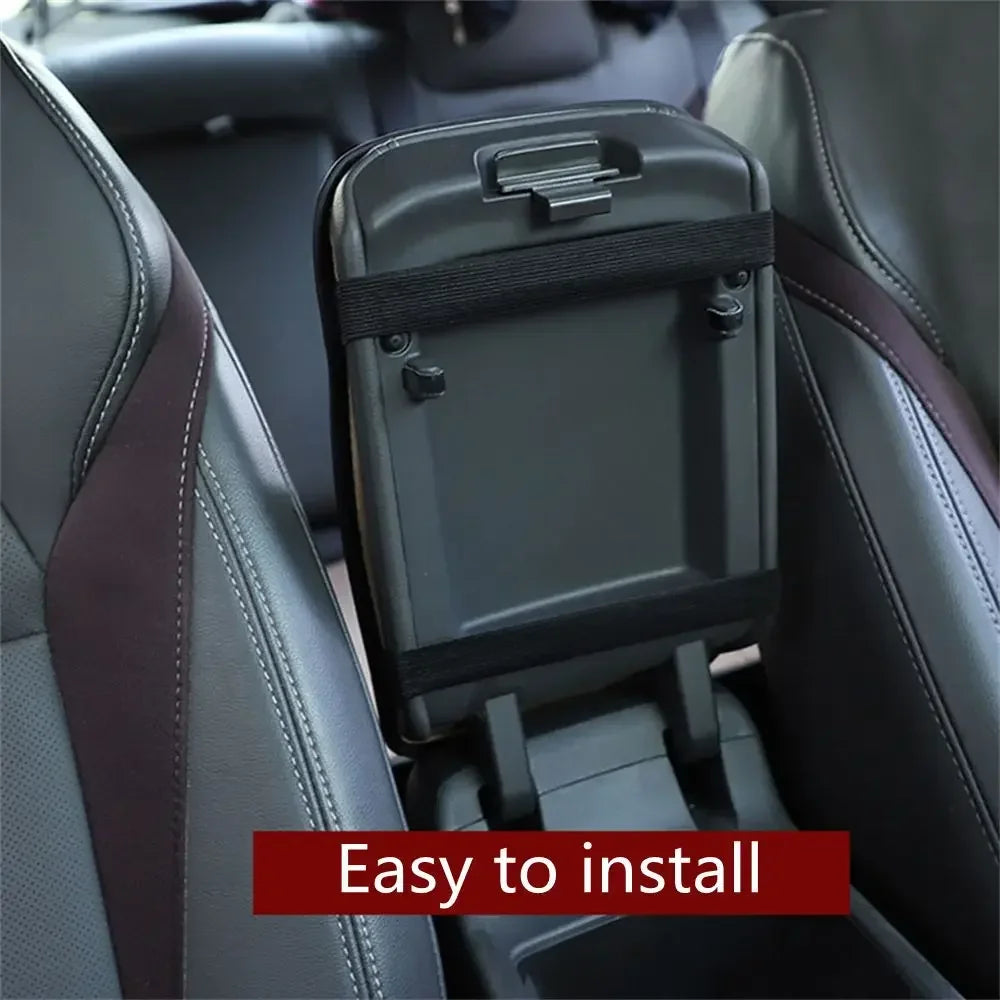 Universal Leather Car Armrest Cover with Non-Slip Padding