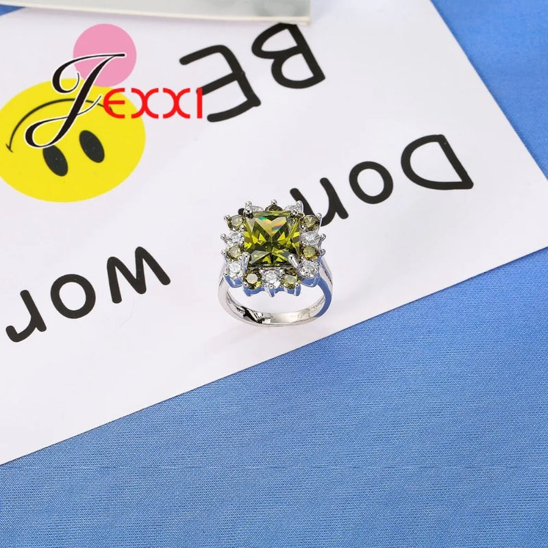 Halo Engagement Ring with Cubic Zirconia