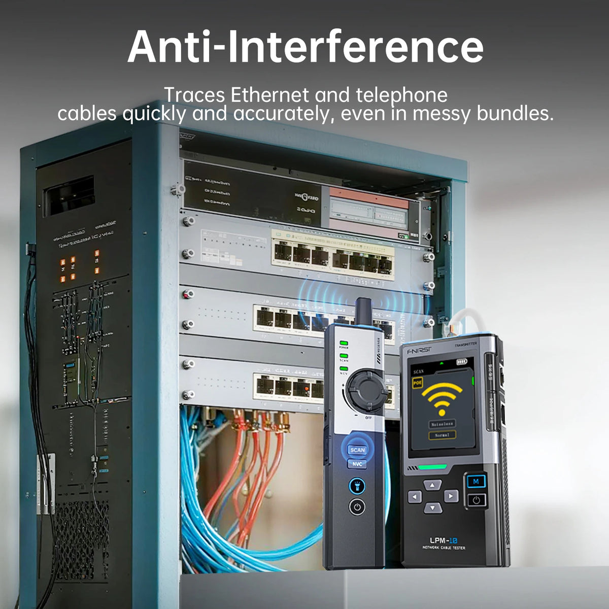 Multifunctional Network Cable Tester with Line Finder, PoE Detection & Port Flashing