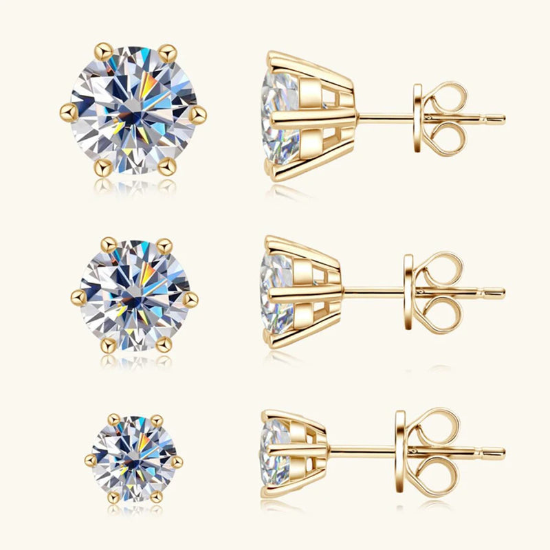 Moissanite Stud Earrings in Sterling Silver