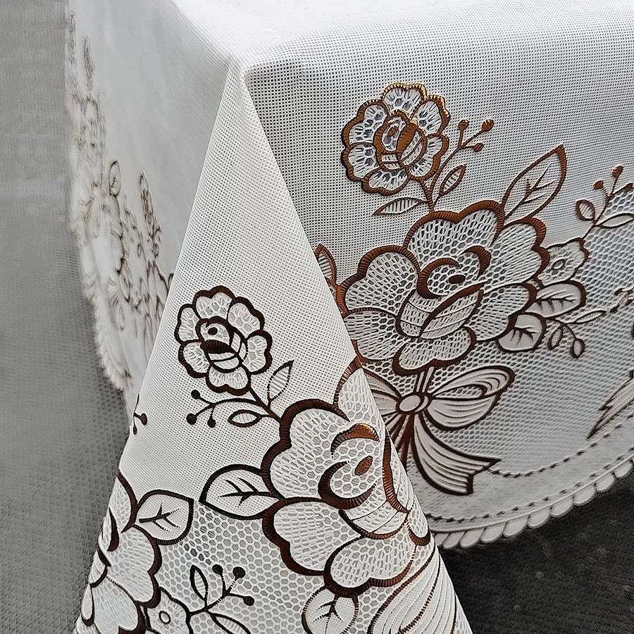 European-Style Waterproof Lace Tablecloth