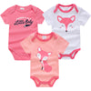 Cotton Short Sleeve Baby Bodysuits – Floral Print, 0-12 Months