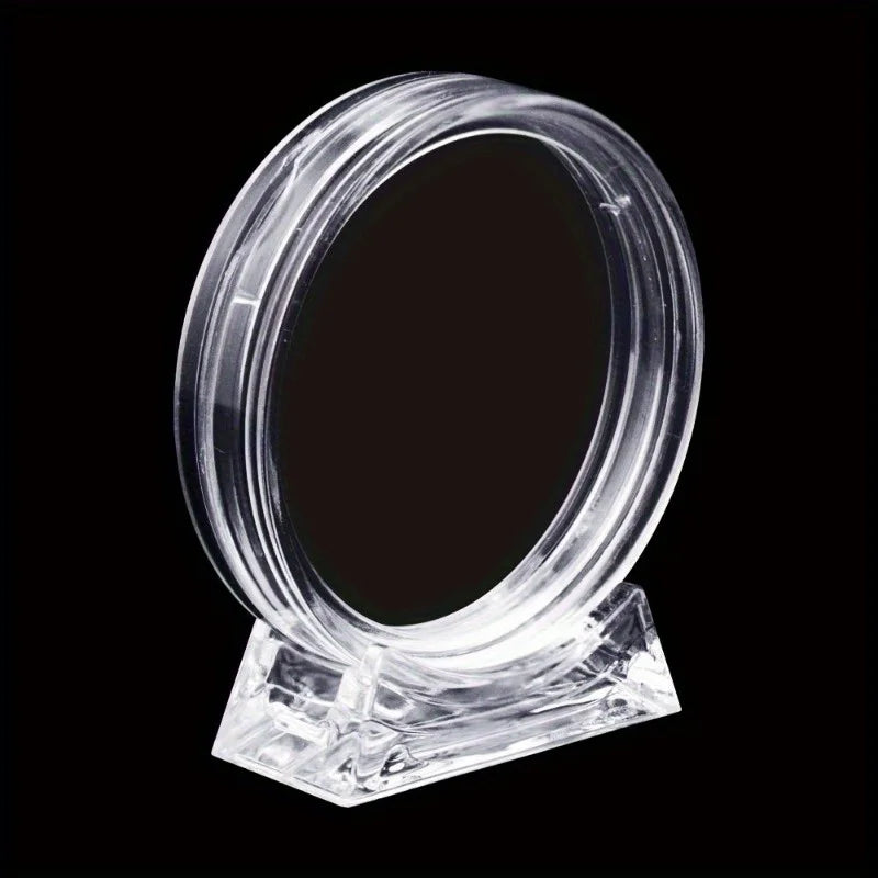 Transparent Coin Display Holders with Stands (10-Pack)