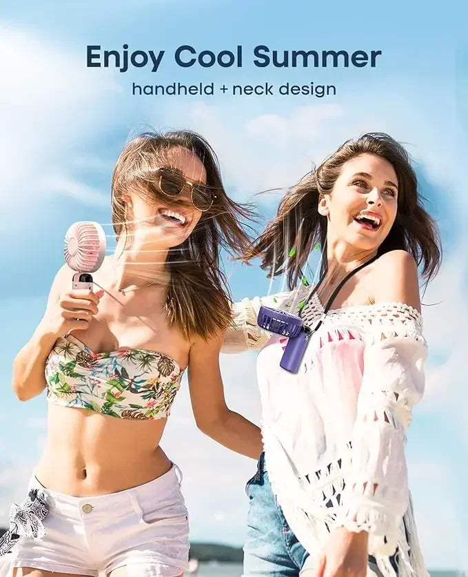 Portable Rechargeable Handheld Fan with Digital Display