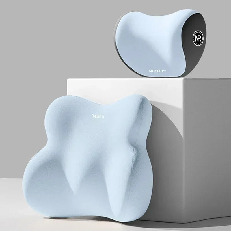 Memory Foam Car Neck & Lumbar Support Cushion Set