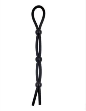 Black silicone cock ring designed for endurance and firmer erections