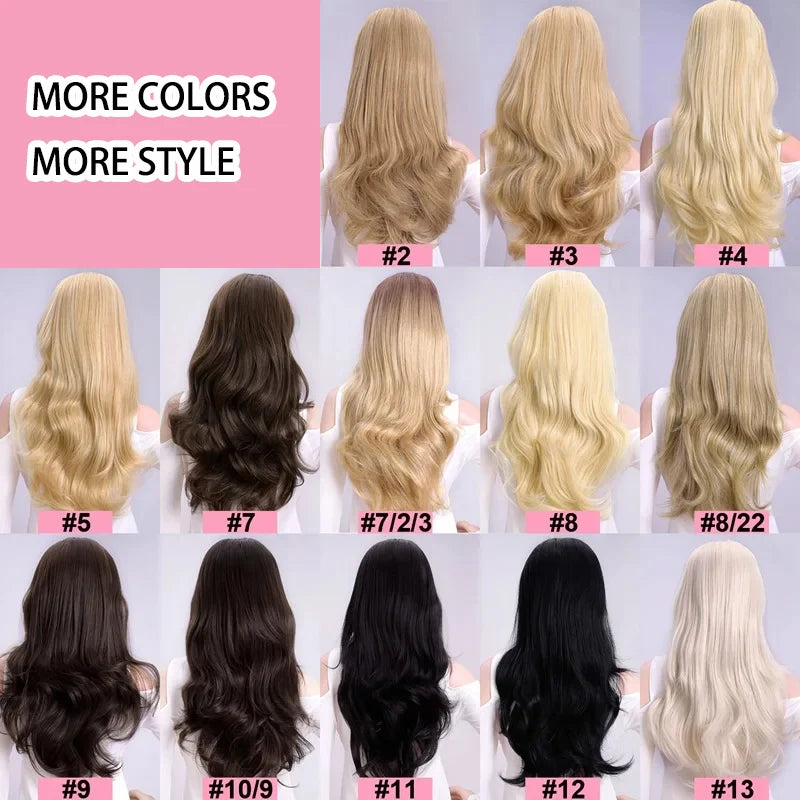 24-Inch Wavy Half Wig with Secure Clips