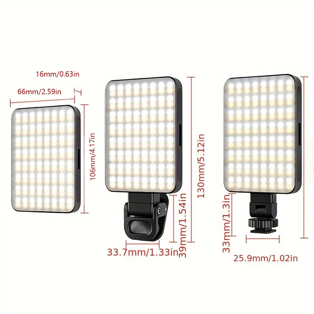 Rechargeable Magnetic LED Selfie Light with Clip