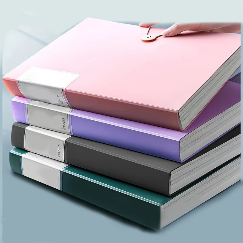 60-Pocket A4 Expanding File Organizer with Durable Waterproof Cover