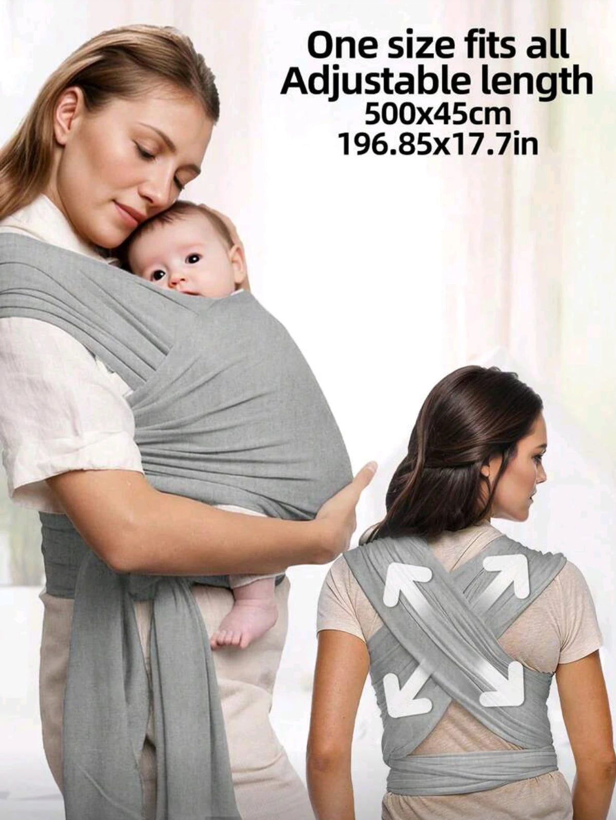 Knitted Fabric Baby Carrier for Front Carrying, Sleeping & On-the-Go Comfort