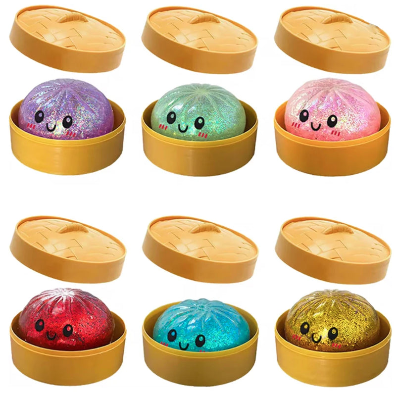 Juguete Squishy de Dumpling con Purpurina