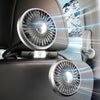 Dual-Head USB Car Fan with Adjustable LED Light
