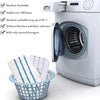 Replacement microfiber pads for a steam mop are shown next to a white appliance with features listed for washable and safe cl
