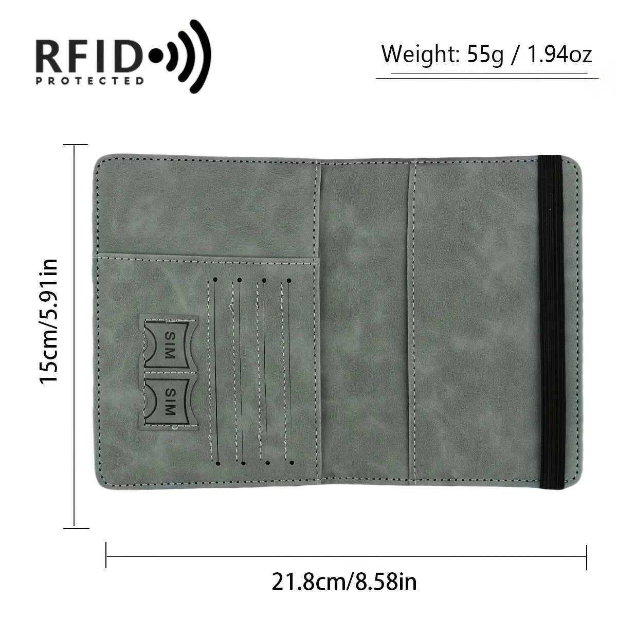 Vintage PU Travel Passport Holder with RFID Protection