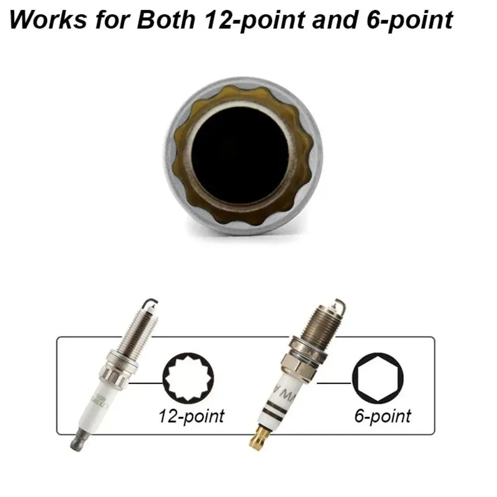 Universal Joint Spark Plug Socket Set with Magnetic Thin Wall Design