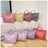 Striped PVC Waterproof Tote Bag for Everyday Use