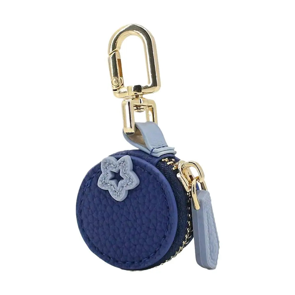 Adorable Fruit Coin Purse Keychain - Cute Cherry & Blueberry Design, PU Leather Mini Storage Bag