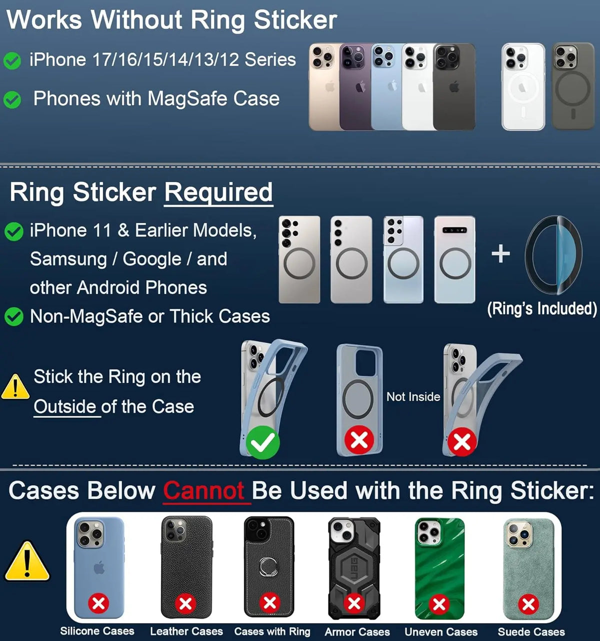 Support Magne Étui de Téléphone Ajustable 360°