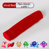 A red tube of pipe cleaners used for crafts, shown next to various small animal figures.