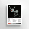 A black and white canvas print featuring the Drake album art of a dog-like creature with large ears and glowing eyes.