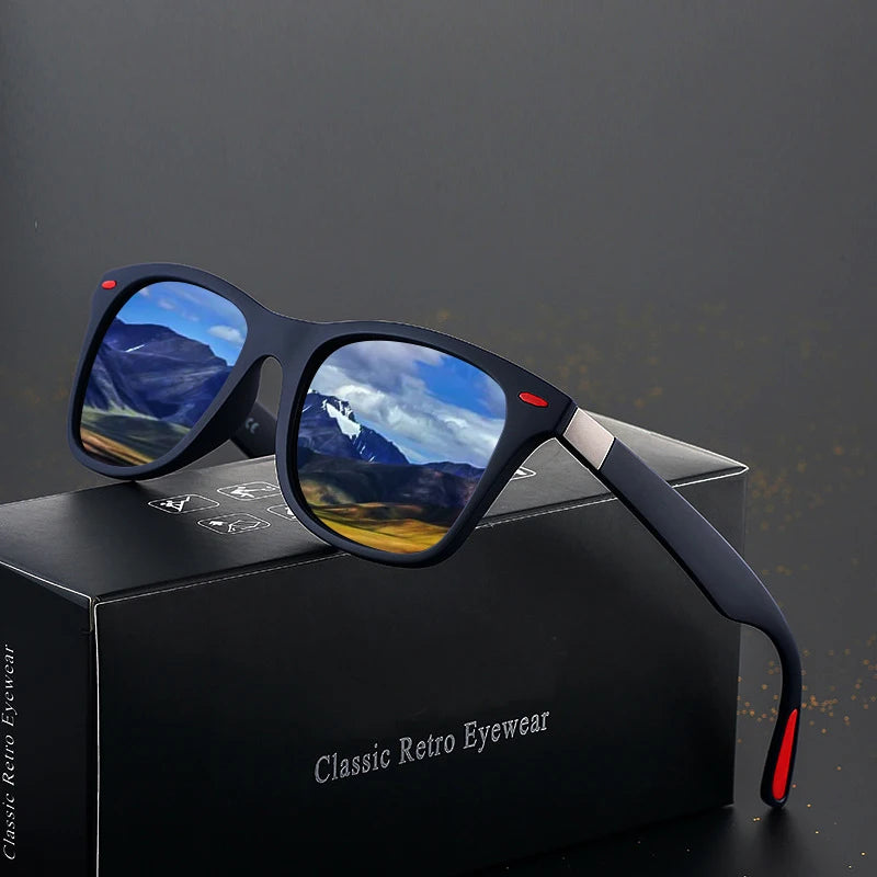 Retro Rectangle Sunglasses with UV400 Protection