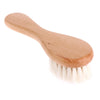 Natural Beech Wood Baby Brush and Comb Set with Soft Wool Bristles