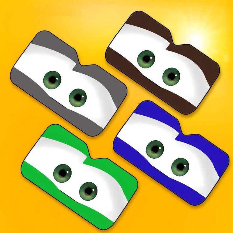 Foldable Car Windshield Sunshade with Cute Cartoon Eyes