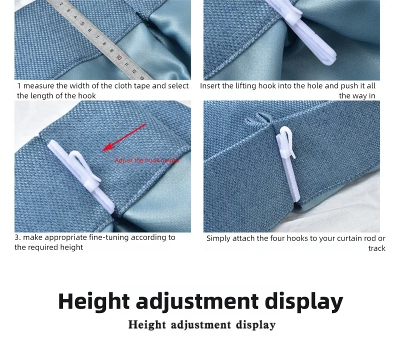 Adjustable Curtain Hanging Hooks - Set of 50