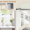A set of curtain hooks including grommets, tab top, and rod pocket for fitting curtains perfectly.
