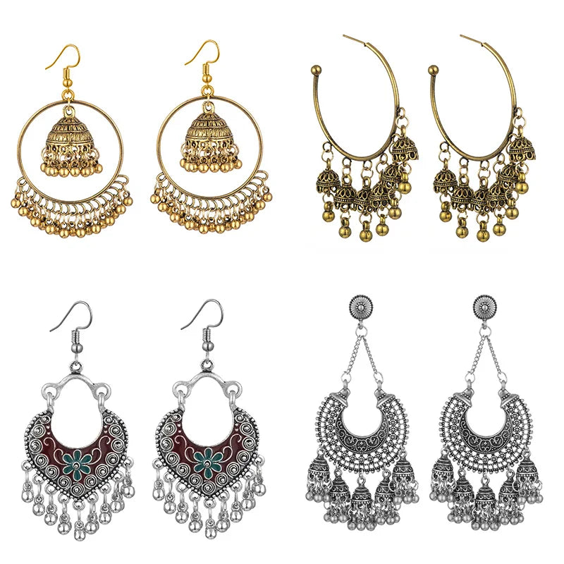 Vintage Geometric Drop Earrings
