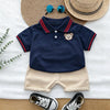 Kids' Embroidered Bear Polo Shirt and Shorts Set