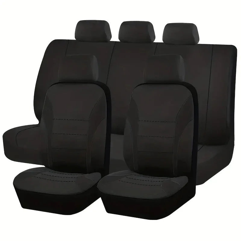 Black universal memory foam seat cushion designed for car, SUV, truck, and van seating.