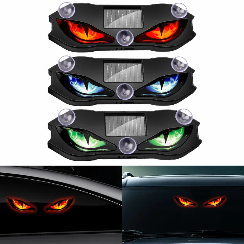 Solar-Powered Demon Eye LED Car Light
