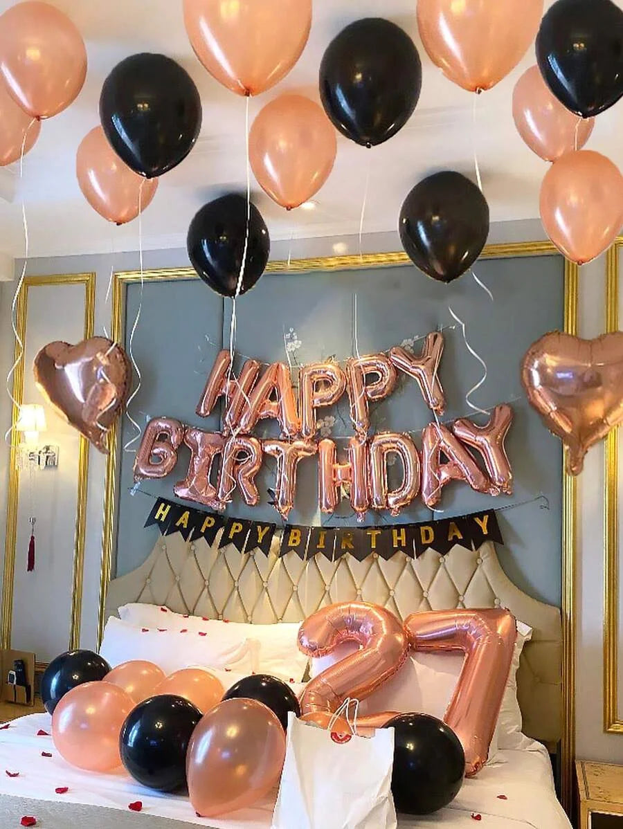 Happy Birthday Foil Balloon Set with Banner