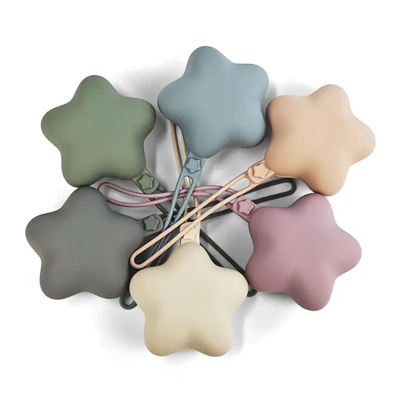 Star Silicone Pacifier Storage Box with Stroller Hanging Strap