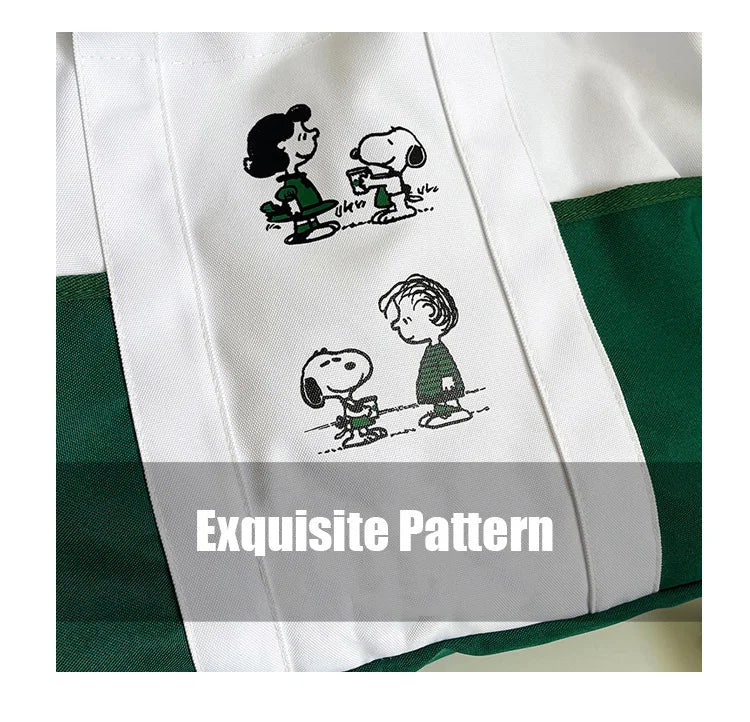 Snoopy Canvas Tote Bag with Crossbody Strap