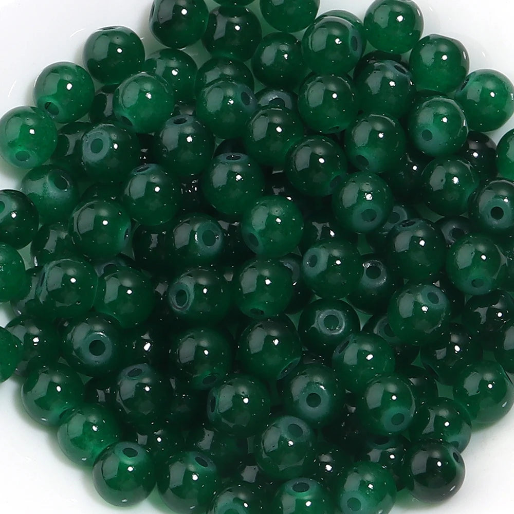 Colorful Round Glass Beads for Jewelry Making