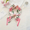 Floral Print Silk Hair Scarf for Women – Long Ribbon Headband