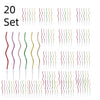 Spiral Birthday Cake Candles, Set of 6 Long Thin Decorative Candles for Cakes and Desserts