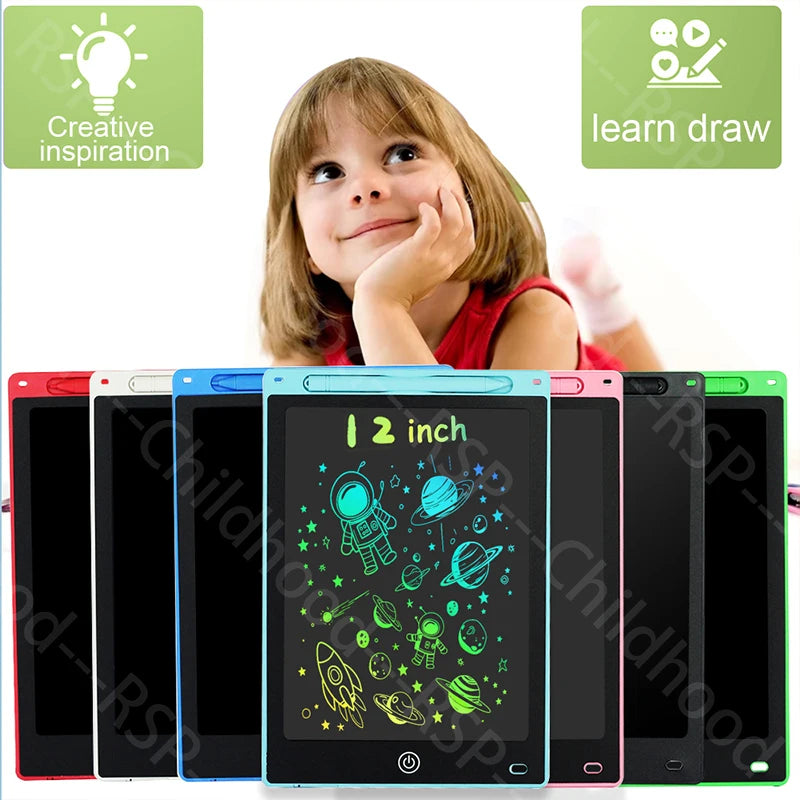 12-Inch LCD Writing Tablet for Kids – Reusable Electronic Drawing Board