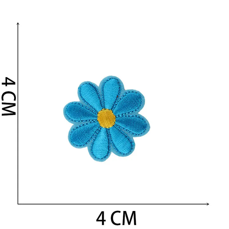 Embroidered Flower Iron-On Patches Set for Clothing & Accessories