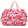 Animal Print Travel Duffle Bag with Shoe Compartment