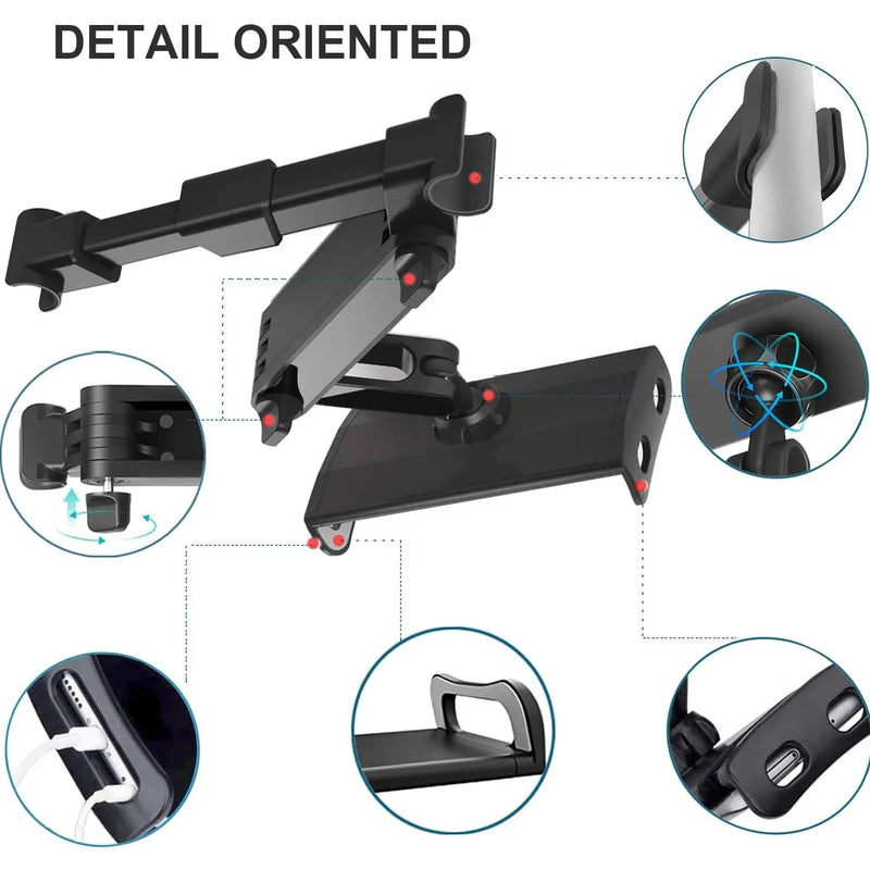 Verstellbare 3-in-1 Tablet-Halterung für Kopfstützen im Auto