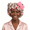 Leopard Print Satin-Lined Sleep Bonnet for Women