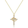 Rotating Cross Pendant Necklace with Rhinestone Detail