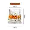 Rotating Crystal Whiskey Tumbler with Base